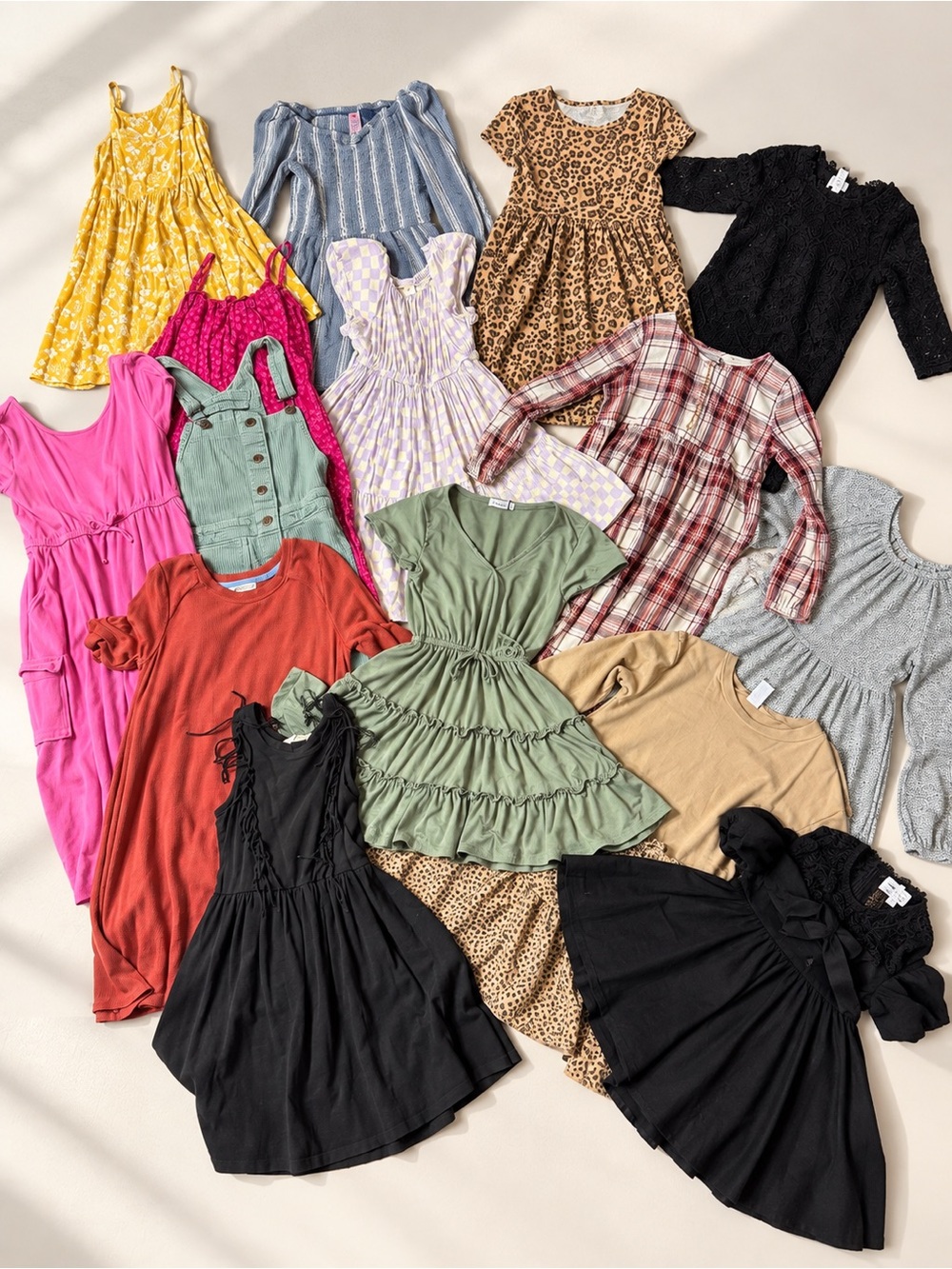 Girls Size 6 7 Dress Lot 16 piece Fall Kids Clothing Bundle School Church Outfit